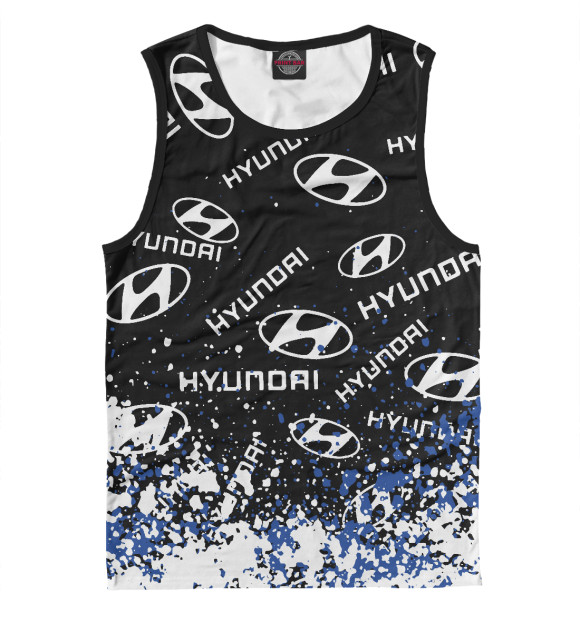 Мужская майка с притом Hyundai цвета Белый Мужская майка с изображением Hyundai цвета Белый