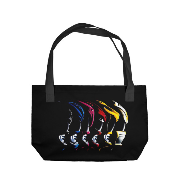 Пляжная сумка с изображением Могучие Рейнджеры цвета 