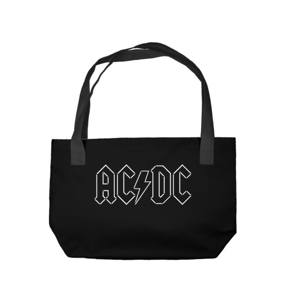 Пляжная сумка с изображением AC/DC & гитарист Ангус  Янг цвета 