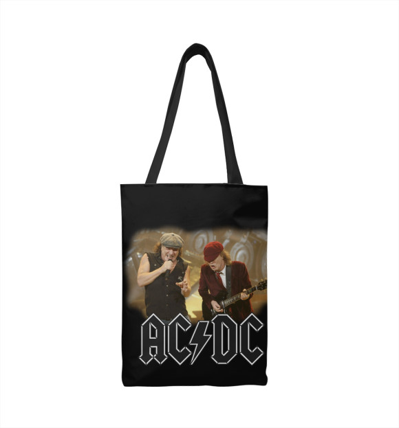 Сумка-шоппер с изображением AC/DC - Ангус Янг и Брайан Джонсон цвета 