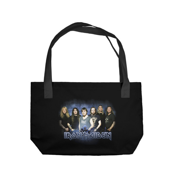 Пляжная сумка с изображением Iron Maiden цвета 