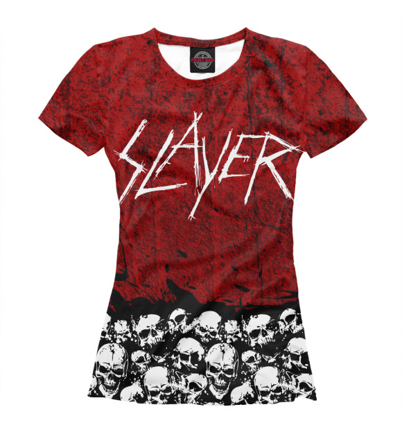 Женская футболка с изображением Slayer Red цвета Белый