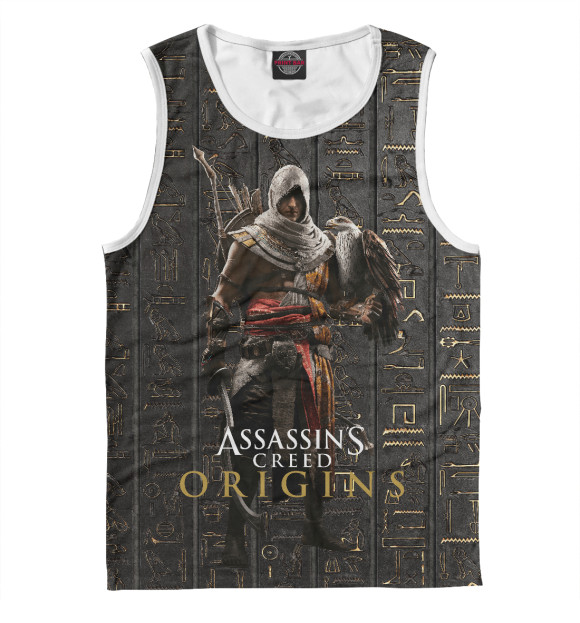 Майка для мальчика с изображением Assassin's Creed Origins цвета Белый