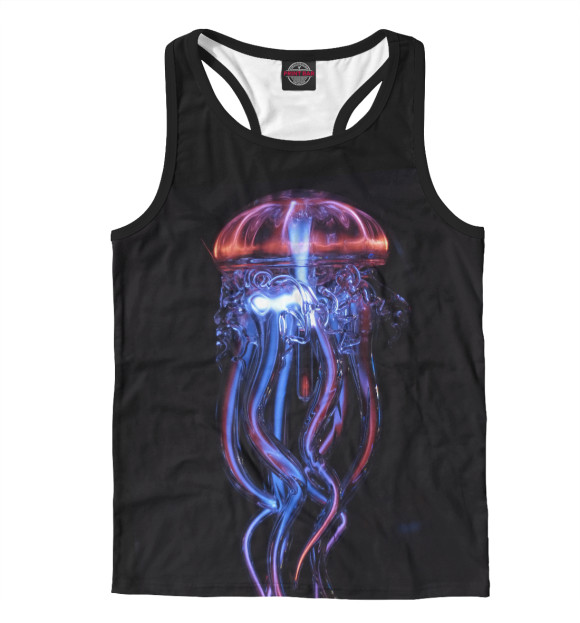 Мужская майка-борцовка с изображением Медуза цвета Белый