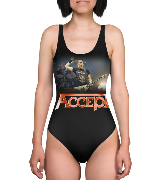 Купальник-боди с изображением Accept цвета 