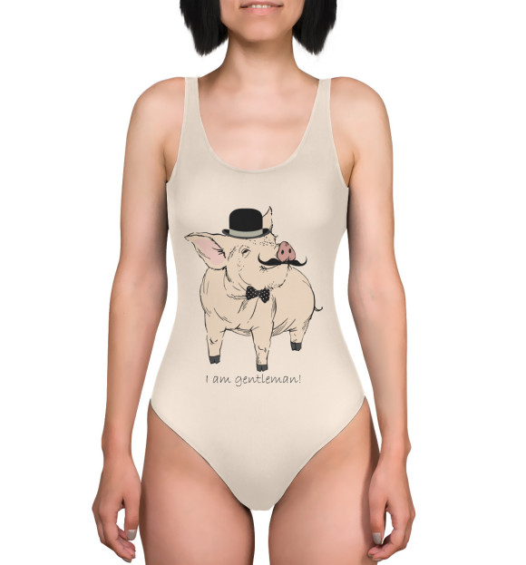 Купальник-боди с изображением Джентельмен цвета 