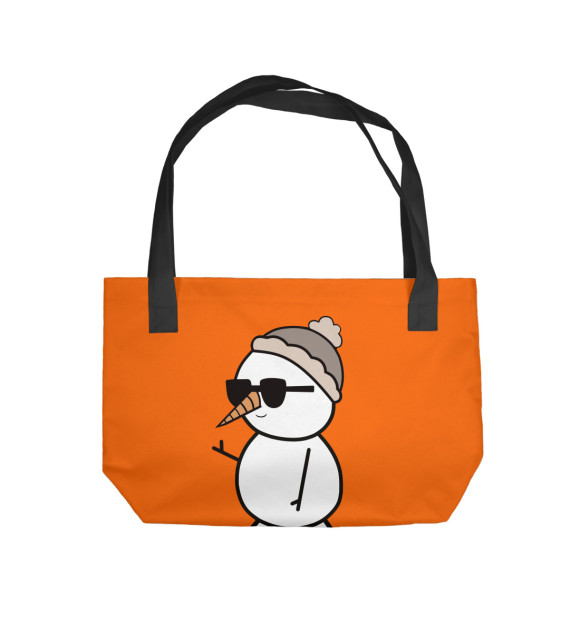 Пляжная сумка с изображением Крутой снеговик цвета 