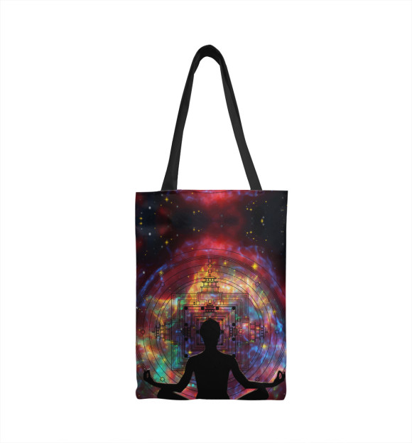 Сумка-шоппер с изображением Йога, мандала цвета 