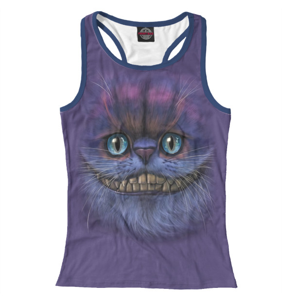 Женская майка-борцовка с изображением Кот цвета Белый