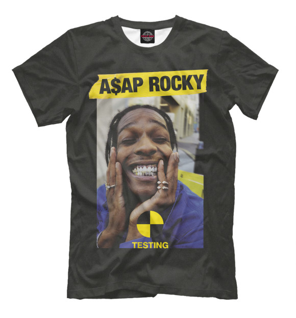 Мужская футболка с изображением A$ap Rocky / Testing цвета Молочно-белый