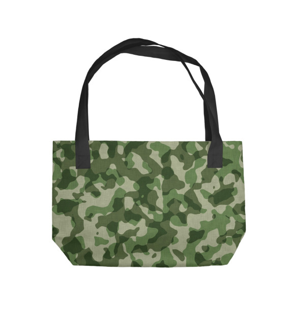 Пляжная сумка с изображением Зелёный камуфляж цвета 