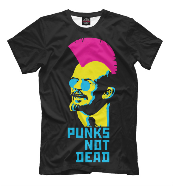 Мужская футболка с изображением Lenin pinc punk цвета Белый