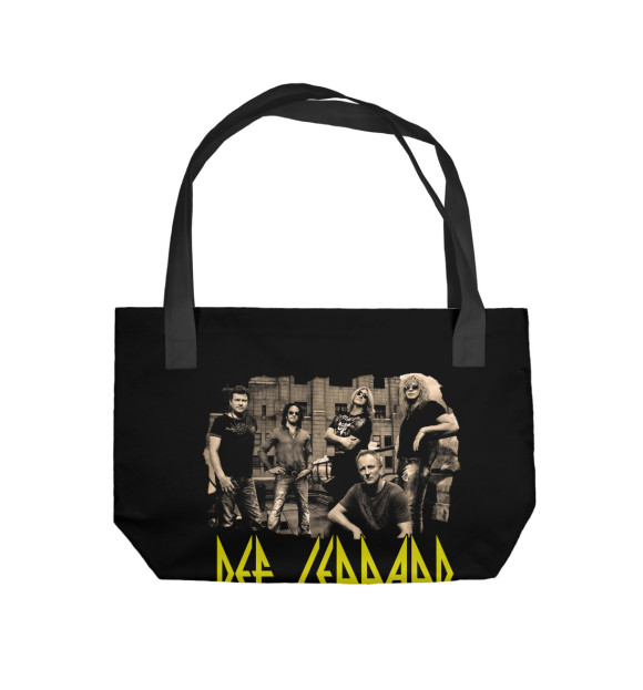 Пляжная сумка с изображением Def Leppard цвета 
