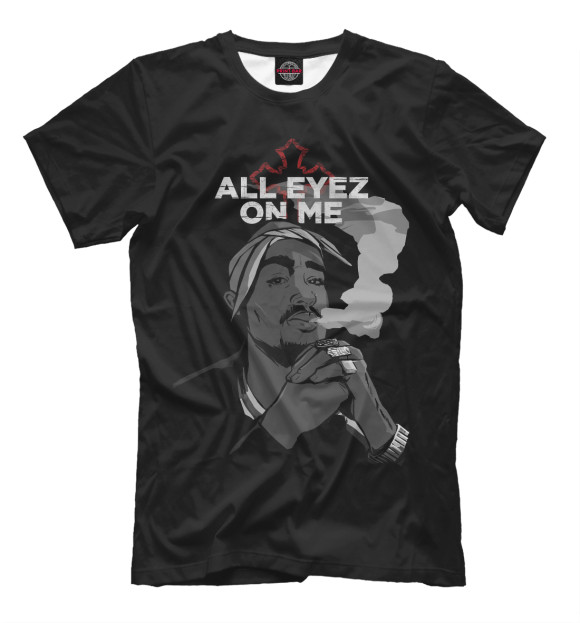 Мужская футболка с изображением All Eyez on me цвета Черный