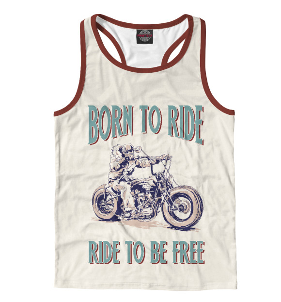 Мужская майка-борцовка с изображением Дорога-свобода цвета Белый