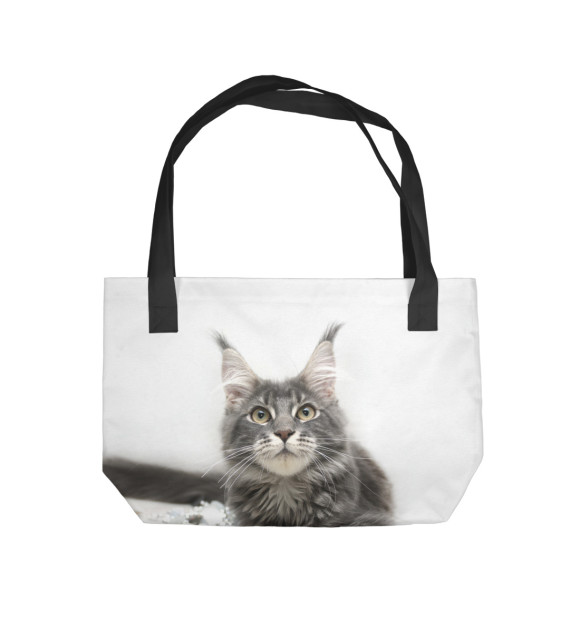 Пляжная сумка с изображением Кот цвета 
