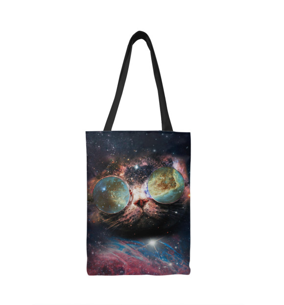 Сумка-шоппер с изображением Космический кот цвета 