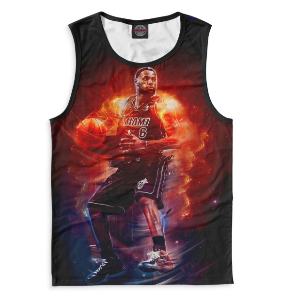 Мужская майка с изображением Леброн Джеймс цвета Белый