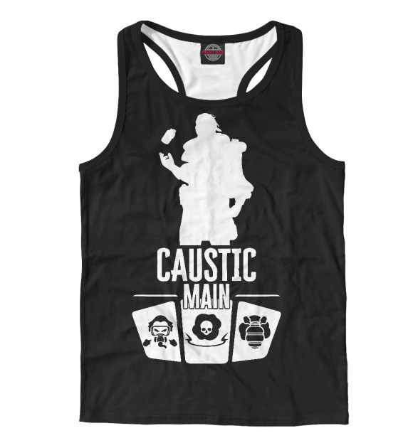 Мужская майка-борцовка с притом Apex Caustic цвета Белый Мужская майка-борцовка с изображением Apex Caustic цвета Белый