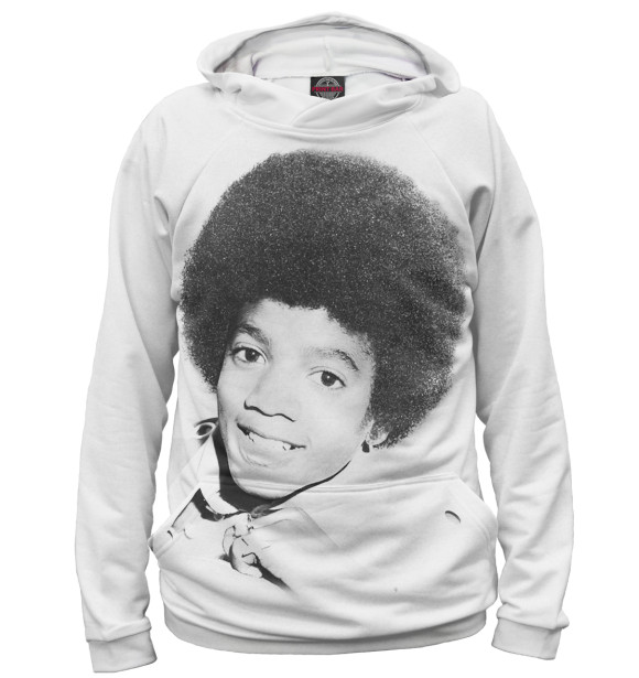 Худи для девочки с изображением Michael Jackson цвета Белый