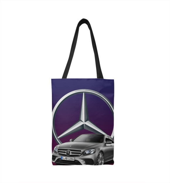 Сумка-шоппер с изображением Mercedes цвета 