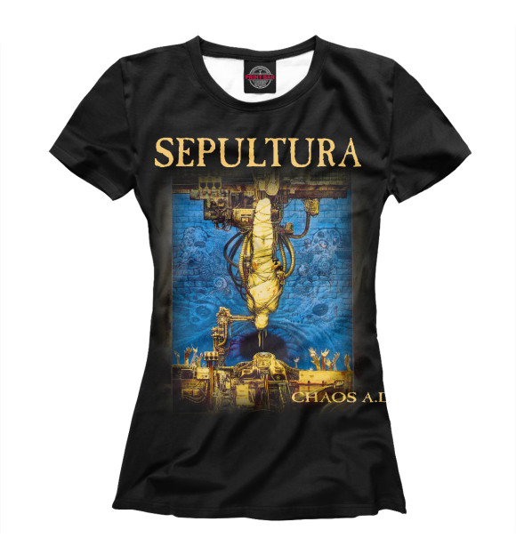 Женская футболка с изображением Sepultura цвета Белый