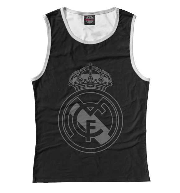 Майка для девочки с изображением FC Real Black Logo цвета Белый