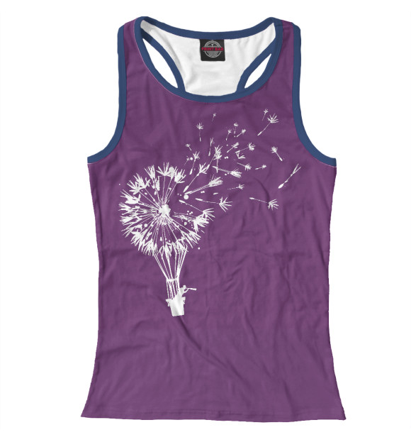 Женская майка-борцовка с изображением Одуванчик воздушный шар цвета Белый