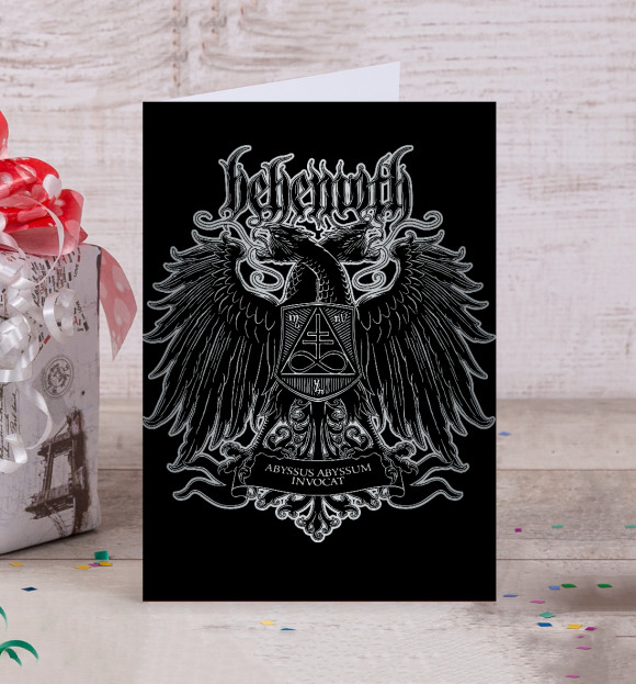 Открытка с притом Behemoth цвета Белый Открытка с изображением Behemoth цвета Белый