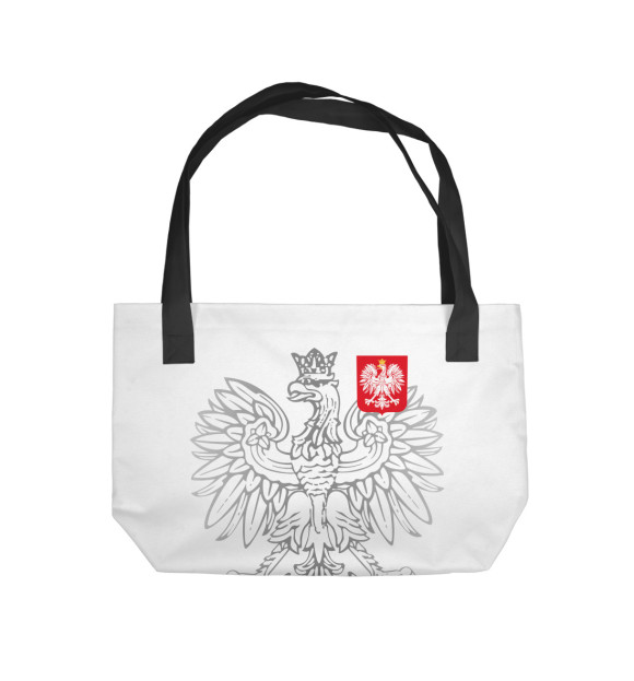 Пляжная сумка с изображением Польша цвета 