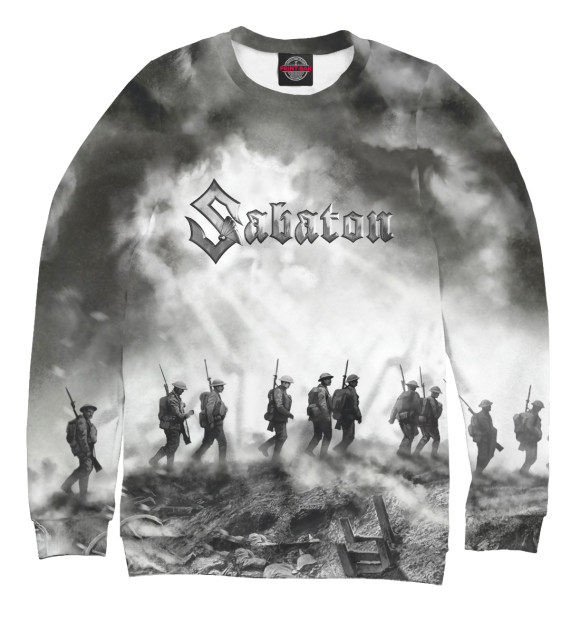 Женский свитшот с изображением Sabaton цвета Белый