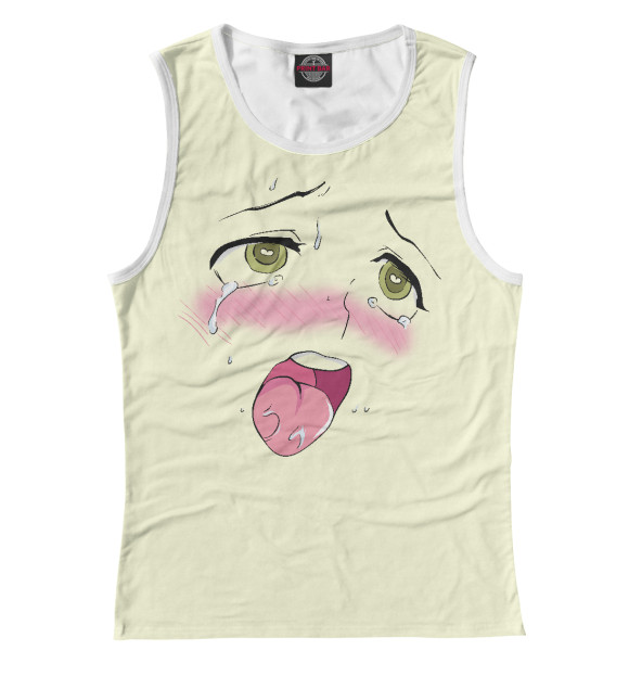 Женская майка с изображением Ahegao цвета Белый