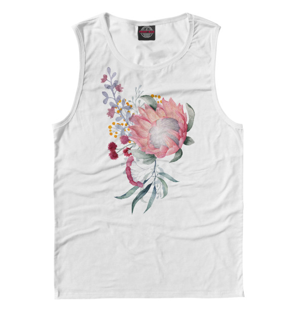 Майка для мальчика с изображением Букет цветов цвета Белый