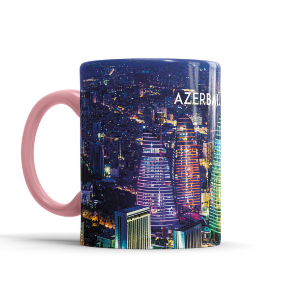 Кружка с изображением Азербайджан цвета розовый