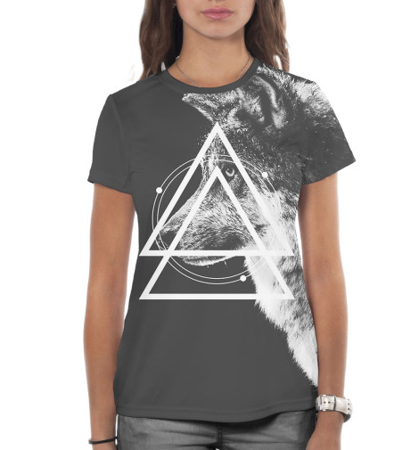 

Футболки Print Bar, Белый, Волк