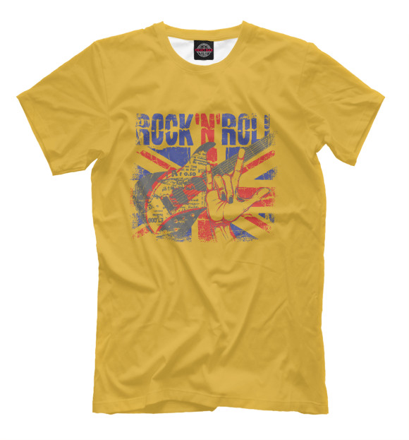 Мужская футболка с изображением Rock 'n' roll цвета Хаки