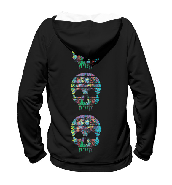 Женское худи с изображением Skull Fern цвета Белый