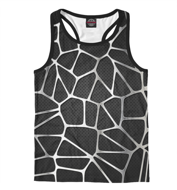 Мужская майка-борцовка с изображением Серебрянные соты цвета Белый