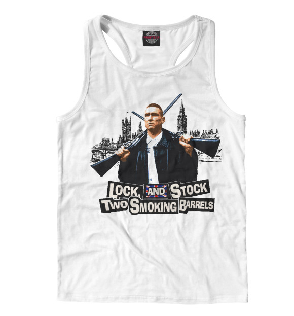 Мужская майка-борцовка с изображением Карты, Деньги, Два ствола цвета Белый