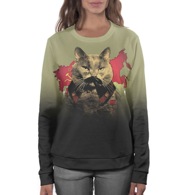 Женский свитшот с изображением Иосиф Сталин цвета Белый