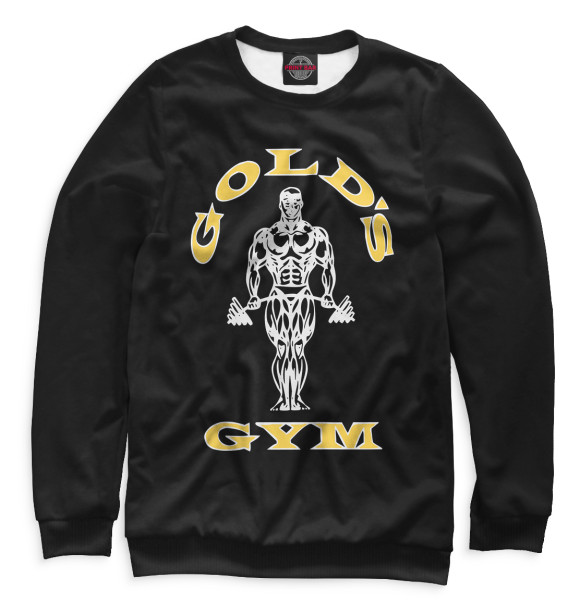 Мужской свитшот с изображением Gold's Gym цвета Белый