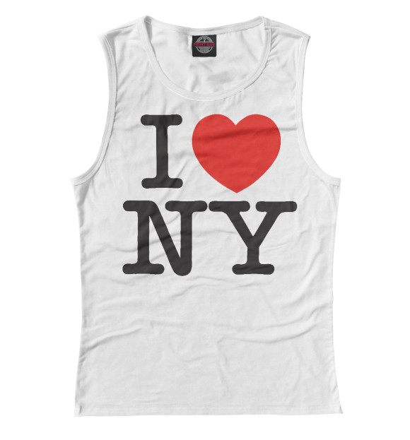 Майка для девочки с изображением I Love New York цвета Белый