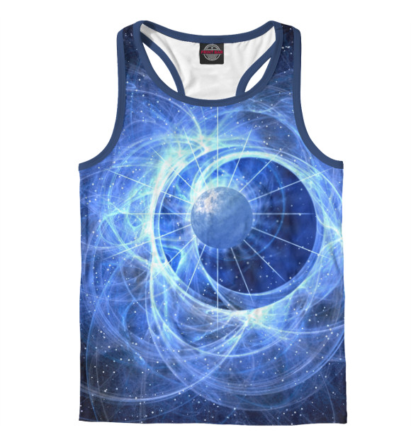 Мужская майка-борцовка с изображением Энергия цвета Белый