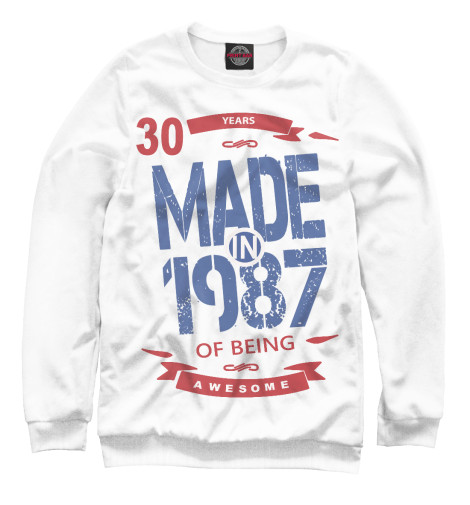 

Свитшоты Print Bar, Белый, Рожденный в 1987