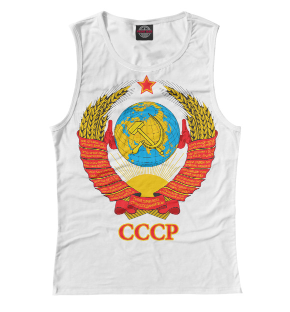 Майка для девочки с изображением Герб СССР цвета Белый