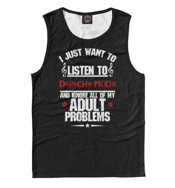 Мужская майка с притом Depeche Mode цвета Белый Мужская майка с изображением Depeche Mode цвета Белый