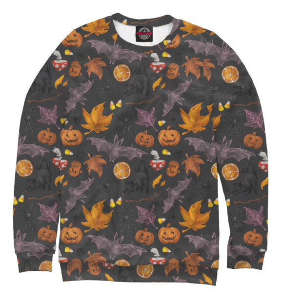 Свитшот для мальчиков с изображением Halloween - Autumn Holiday цвета Белый