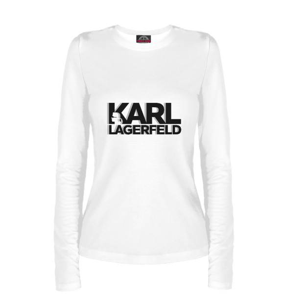 Женский лонгслив с изображением Karl Lagerfeld цвета Белый