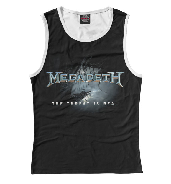 Женская майка с изображением Megadeth цвета Белый