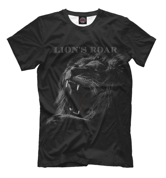 Мужская футболка с изображением Рёв Льва цвета Белый